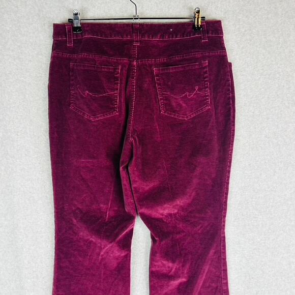 St.John's Bay Womans 14 Corduroy Pants Bootcut Maroon Pockets High Rise - Picture 7 of 8